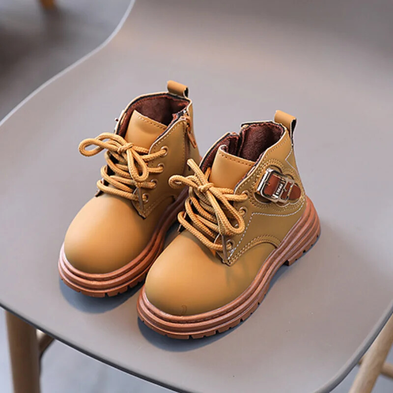 Παιδικές φθινοπωρινές μπότες 2024 Σχολικές μπότες με χοντρό κάτω μέρος για κορίτσια Μόδα με στρογγυλές μύτες Παιδικά Causal αγόρια Κοντές μπότες που αναπνέουν