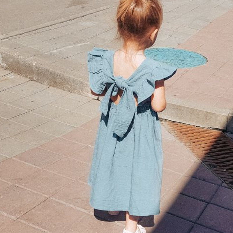 Rochie de vară 2024 pentru copii, fete, din bumbac, in, fără mâneci, îmbrăcăminte, costum de sugari, haine pentru copii mici rochii de petrecere pentru fetițe