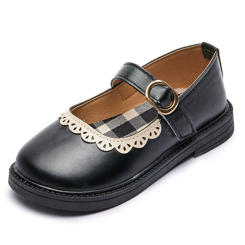 Tüdrukute printsessi nahast kingad lastele magusa pitsiga tantsukingad 2024, uued pehme tallaga tüdrukute Mary Jane'i esinemiskingad.