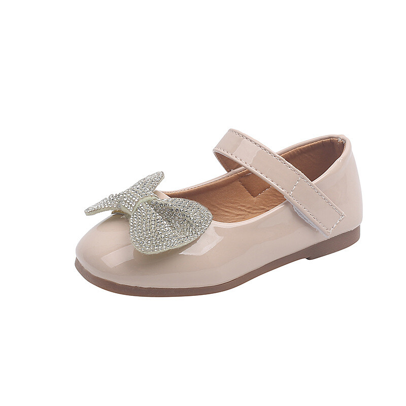 Нови обувки за принцеса за малко момиченце, бебешки панделки, лачени обувки с кристали, модни детски парти обувки, равни обувки, ежедневни обувки G854
