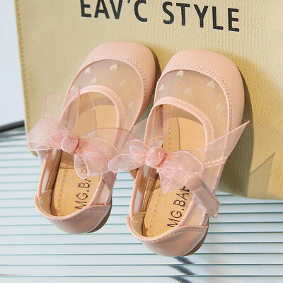 2023 Пролетни нови детски обувки Момичета Обувки за принцеси PU кожа Breathe Children Бебешки танцови обувки Ежедневни сандали за момичета за малки деца