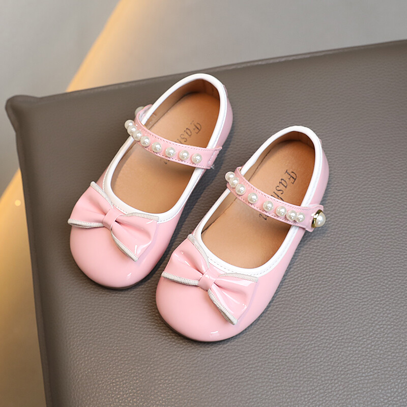 Tüdrukute nahast jalatsid, libisemiskindlad pehme tallaga pärlmutrid, kevadised ja sügisesed PU tüdrukute vabaaja nahast kingad Sandalias De Mujer