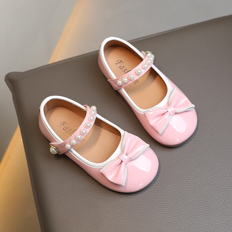 Tüdrukute nahast jalatsid, libisemiskindlad pehme tallaga pärlmutrid, kevadised ja sügisesed PU tüdrukute vabaaja nahast kingad Sandalias De Mujer