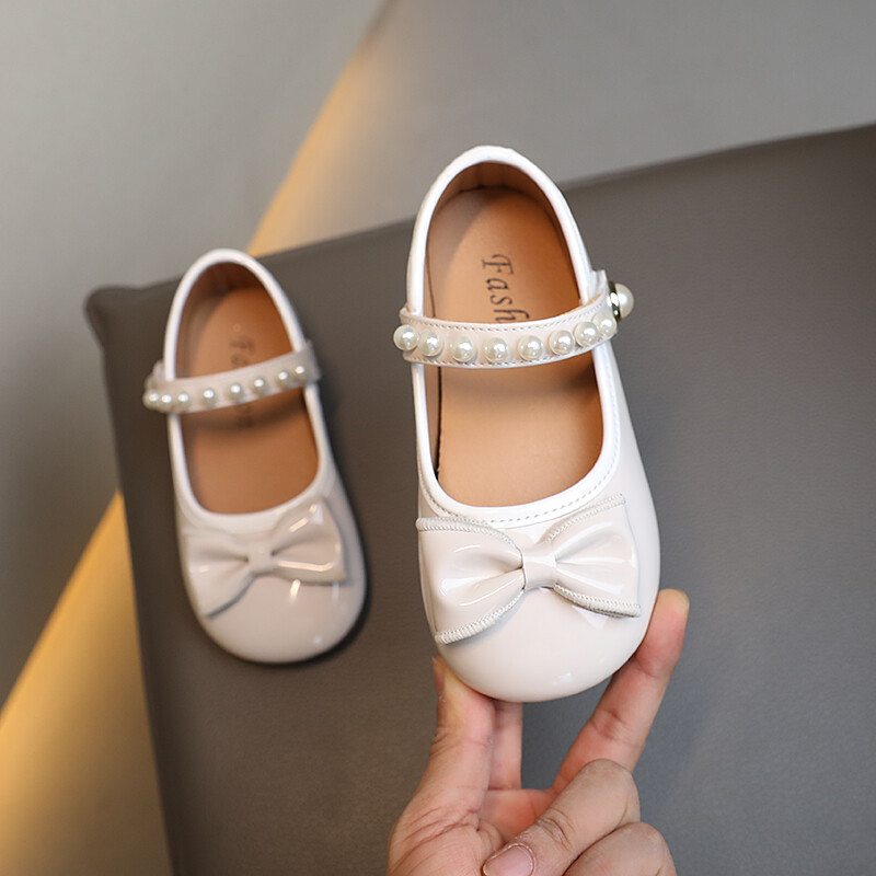 Tüdrukute nahast jalatsid, libisemiskindlad pehme tallaga pärlmutrid, kevadised ja sügisesed PU tüdrukute vabaaja nahast kingad Sandalias De Mujer