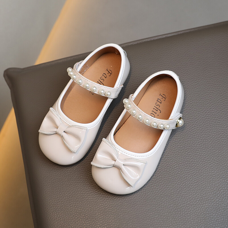 Tüdrukute nahast jalatsid, libisemiskindlad pehme tallaga pärlmutrid, kevadised ja sügisesed PU tüdrukute vabaaja nahast kingad Sandalias De Mujer