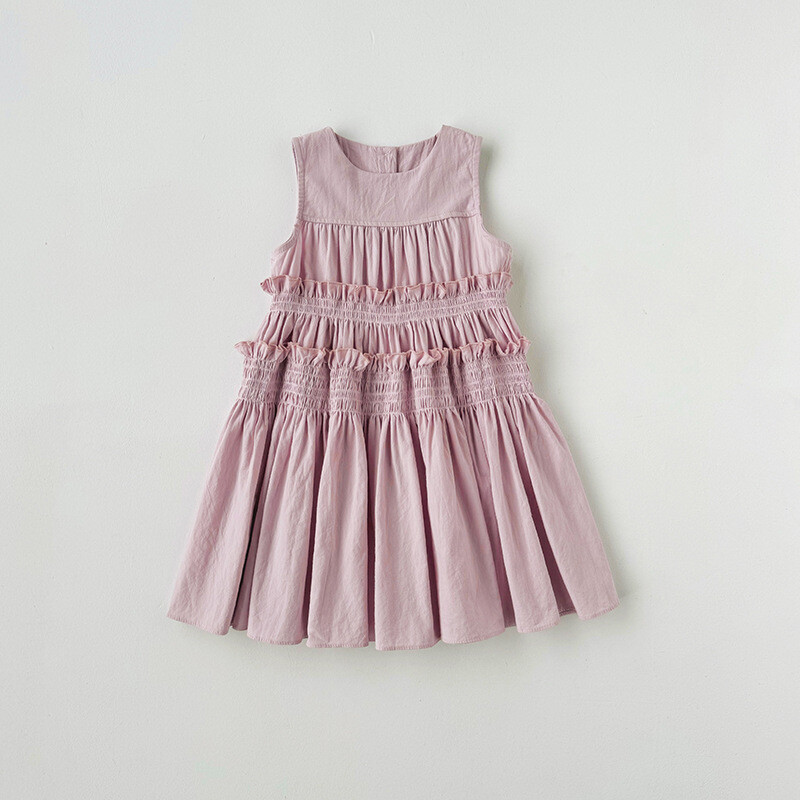 Dječja haljina Korejska dječja odjeća Majica bez rukava Haljina za djevojčice Ljeto 2024 Nova dječja torta Princeza haljina