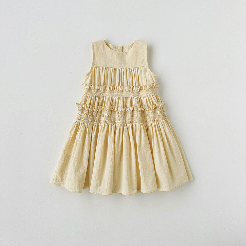 Dječja haljina Korejska dječja odjeća Majica bez rukava Haljina za djevojčice Ljeto 2024 Nova dječja torta Princeza haljina