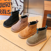 Lastesaapad Tüdrukute Mood Rooma Kvaliteetsest nahast Poolsaapad Poistele Libisemisvastane Pehme Tald Sügisesaapad Suurus 26-36