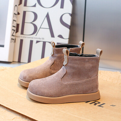 Lastesaapad Tüdrukute Mood Rooma Kvaliteetsest nahast Poolsaapad Poistele Libisemisvastane Pehme Tald Sügisesaapad Suurus 26-36