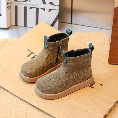 Lastesaapad Tüdrukute Mood Rooma Kvaliteetsest nahast Poolsaapad Poistele Libisemisvastane Pehme Tald Sügisesaapad Suurus 26-36