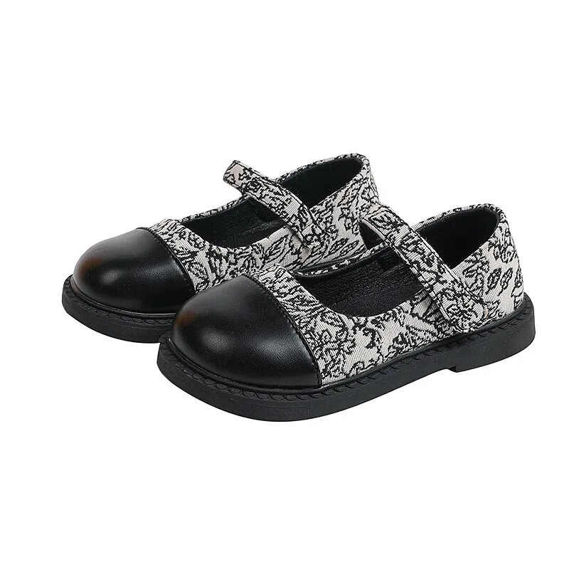 2024. aasta uued laste nahast kingad, madalad elegantsed tüdrukute printsessikingad libisemiskindlad põhjuslikud lastekorterid, kevad-sügismood.