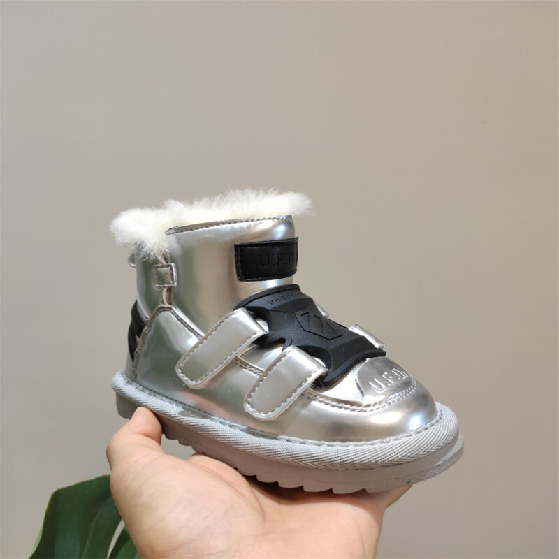 Uued Talvised Laste Lumesaapad Peegel Nahast Tüdrukute Saapad Veekindlad Libisemiskindlad Soojad Paksud Poiste Saapad Väikelaste Beebikingad