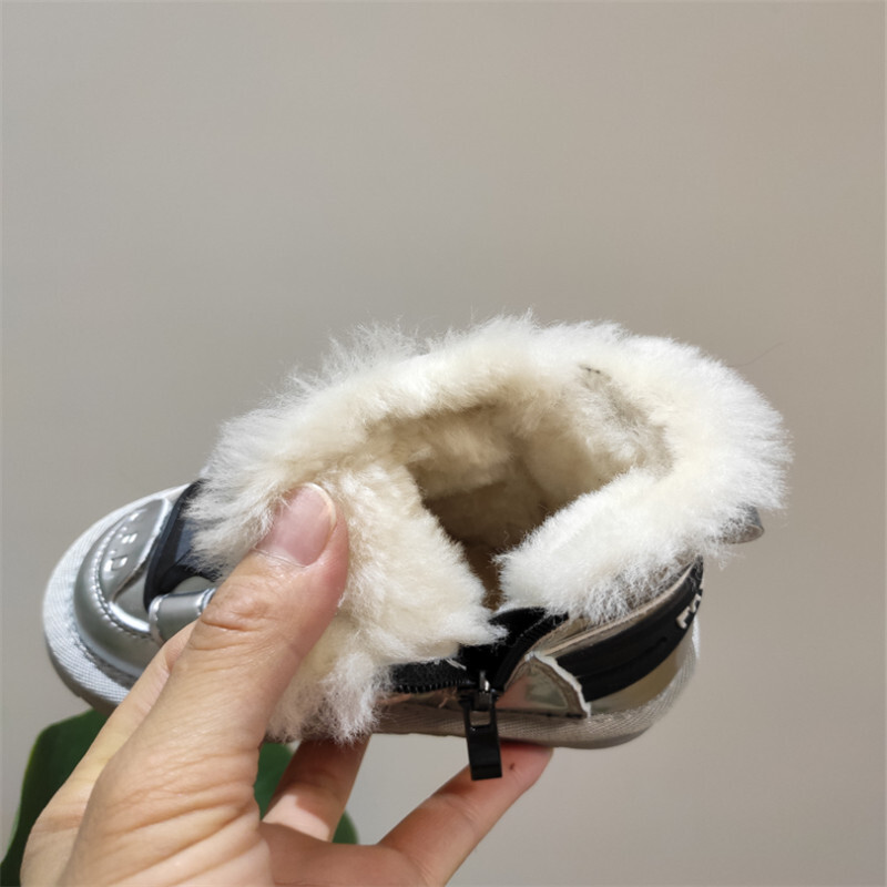 Uued Talvised Laste Lumesaapad Peegel Nahast Tüdrukute Saapad Veekindlad Libisemiskindlad Soojad Paksud Poiste Saapad Väikelaste Beebikingad