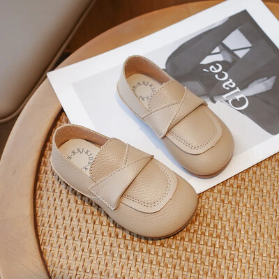 2024 Tüdrukute printsessikingad Kevad sügis Pehme põhjaga laste nahast kingad Mood Põhjuslikud libisemiskindlad lastekorterid libisemiskindlad mitmekülgsed