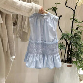 Κορίτσια Casual Φορέματα Καλοκαιρινή Νέα Κορεάτικη μόδα φόρεμα από βαμβακερό ύφασμα Παιδικά ρούχα 2024 με κουμπιά πλισέ μασίφ χαλαρά