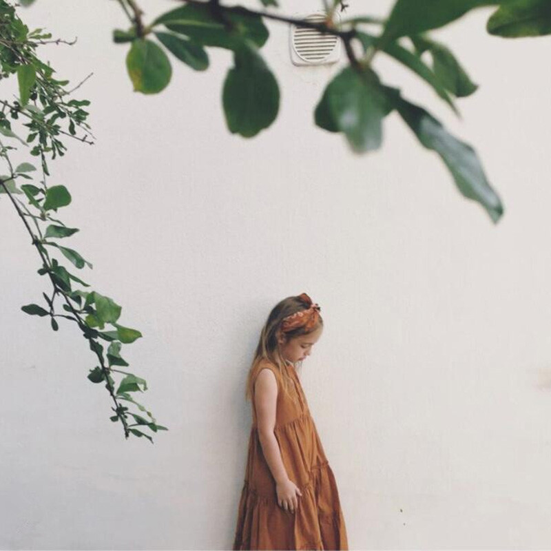 1-8 години Плажна рокля за момичета Летни уютни ленени памучни детски рокли за малки деца Бохемско облекло Детски дрехи