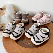 Zimske nove zimske čizme za martinjanje s plišanom izolacijom za dječake i djevojčice, moderne kratke čizme za 0-5 godina