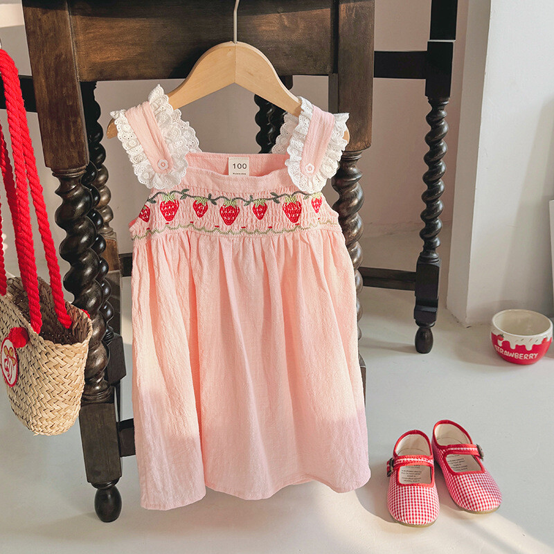 Korea lasteriided multifilm tikitud tüdruku kleit 2024 suve rihm laste kleit laste riided