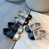 2024. aasta sügise uued laste nahast kingad tüdrukutele Moodsad Korea stiilis printsessi pehme põhjaga elegantsed pärlitest pulmakingad