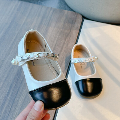 2024. aasta sügise uued laste nahast kingad tüdrukutele Moodsad Korea stiilis printsessi pehme põhjaga elegantsed pärlitest pulmakingad