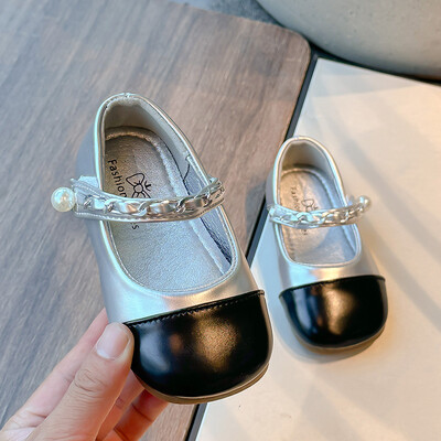 2024. aasta sügise uued laste nahast kingad tüdrukutele Moodsad Korea stiilis printsessi pehme põhjaga elegantsed pärlitest pulmakingad