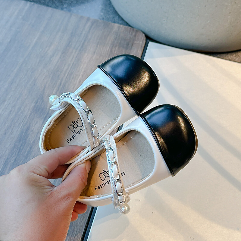 2024. aasta sügise uued laste nahast kingad tüdrukutele Moodsad Korea stiilis printsessi pehme põhjaga elegantsed pärlitest pulmakingad