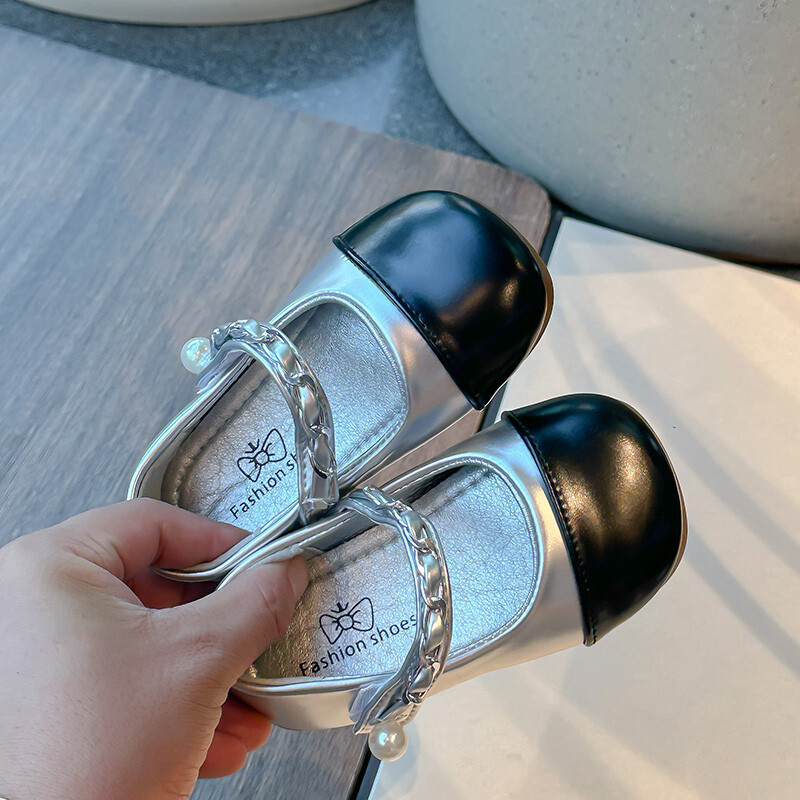 2024. aasta sügise uued laste nahast kingad tüdrukutele Moodsad Korea stiilis printsessi pehme põhjaga elegantsed pärlitest pulmakingad