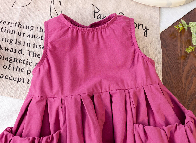 Рокля за момичета Детски дрехи Момичета Бебешки темперамент Рокля на принцеса без ръкави Лятна детска голяма пола Памучен сарафан