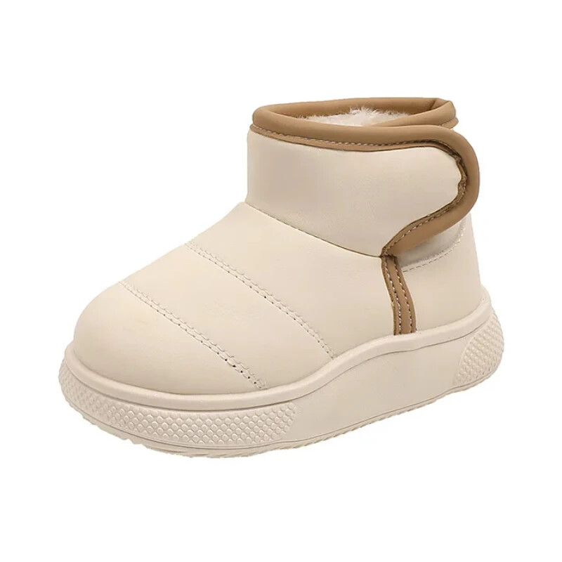 Zimske tople čizme za snijeg Dječje kožne plišane gležnjače Dječaci Djevojčice Pamučne cipele s mekim potplatom Dječja modna obuća za malu djecu