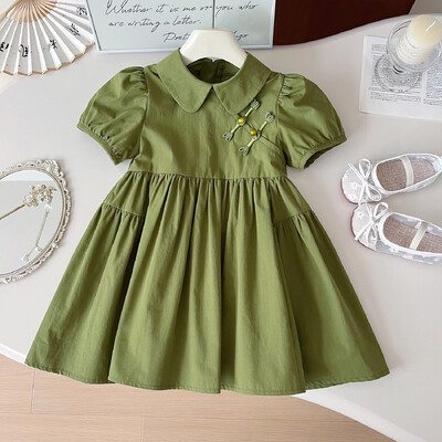 Haljina za djevojčice Ljetna haljina princeze s puf rukavima Retro dječje haljine Dječje vintage haljine Rođendanska zabava Haljina za djevojčice 2-7 godina