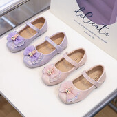 Vöörisõlmega laste esituskingad Laste multifilmi jänkuprintsessi kingad Moodsad tüdrukute nahkkingad 2024. aasta pulmapeoks