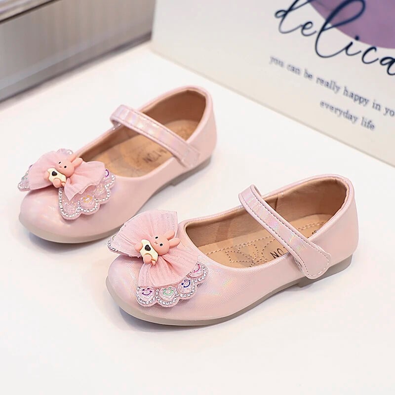 Vöörisõlmega laste esituskingad Laste multifilmi jänkuprintsessi kingad Moodsad tüdrukute nahkkingad 2024. aasta pulmapeoks