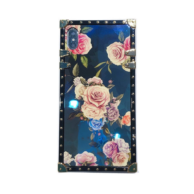 Potrivit pentru husa pentru telefonul mobil iphone14, floare în stil chinezesc, suport pentru inel cu strasuri deschise albastre, husă de protecție nouă S21FE