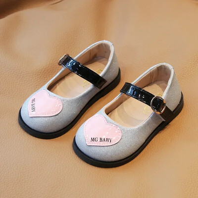 2024 Printsess Girl All Match Patent Leahter Prom Party Kingad Koolitüdrukute moeetendus Kingad Armastus Väikelaps mary jane Kingad H07041