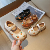 Armsad redismustriga beebitüdruku nahast kingad tikandid koolikingad lastele tüdrukutele Printside ballipeokingad õpilaste jalatsid H06182