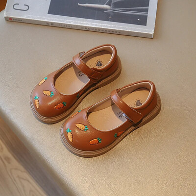 Armsad redismustriga beebitüdruku nahast kingad tikandid koolikingad lastele tüdrukutele Printside ballipeokingad õpilaste jalatsid H06182