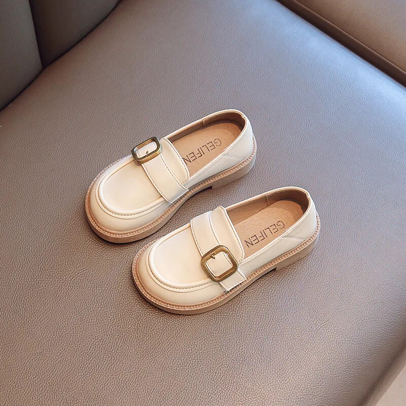 Dječje kožne cipele Proljeće Jesen Svestrane crne cipele za školske djevojčice Modne uzročne dječje princeze Jednostavne natikače Neklizajuće