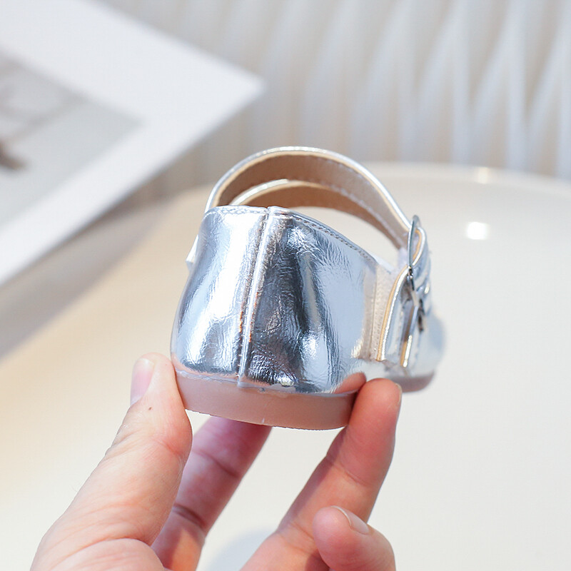 Dječje kožne cipele Proljeće Jesen Moda Dječje cipele za nastup Jednobojne Srebrne cipele za djevojčice Ravne cipele za kauzale Jednostruke cipele