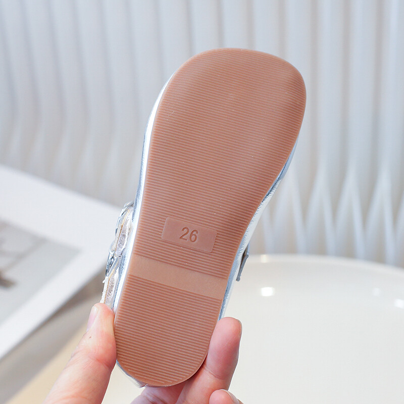 Dječje kožne cipele Proljeće Jesen Moda Dječje cipele za nastup Jednobojne Srebrne cipele za djevojčice Ravne cipele za kauzale Jednostruke cipele