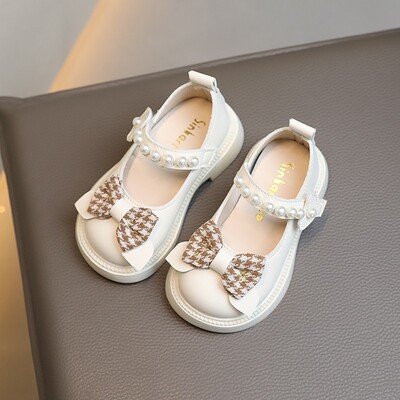 2024. aasta kevad ja sügis, uued tüdrukute väikesed nahast kingad Mary Jane'i üksikud kingad Magusad lillelised vibu pehme tallaga mugavad kingad