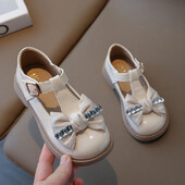 Uued tüdrukute T-rihmaga kingad Rhinestone nahast kingad Laste Oxfordi kingad Laste mustad pandlaga rihmaga kleidikingad libisemiskindlad