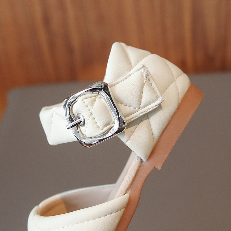 Laste nahast kingad Tüdrukute retro-rombikujuline võre kvaliteetne nahk, pehme tald, libisemisvastane printsessi kingad, suurus 22-36