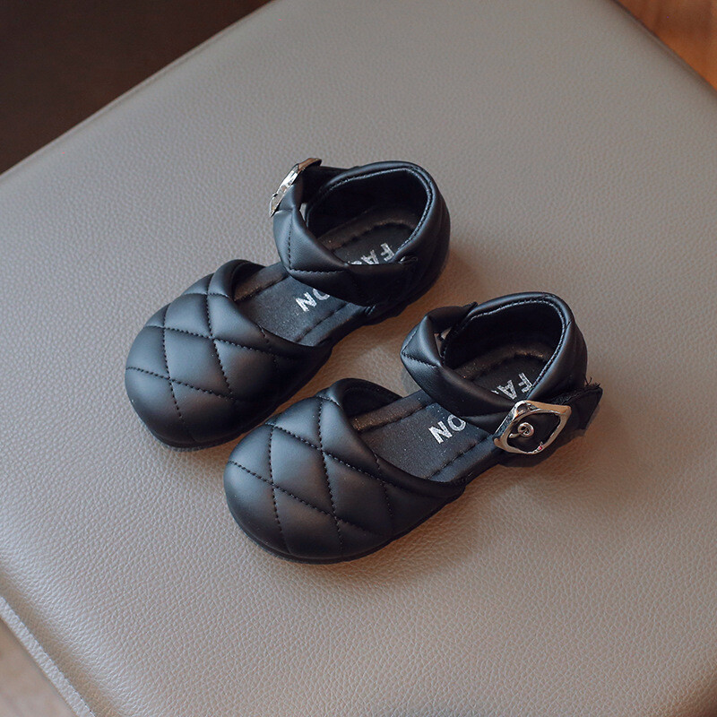 Laste nahast kingad Tüdrukute retro-rombikujuline võre kvaliteetne nahk, pehme tald, libisemisvastane printsessi kingad, suurus 22-36