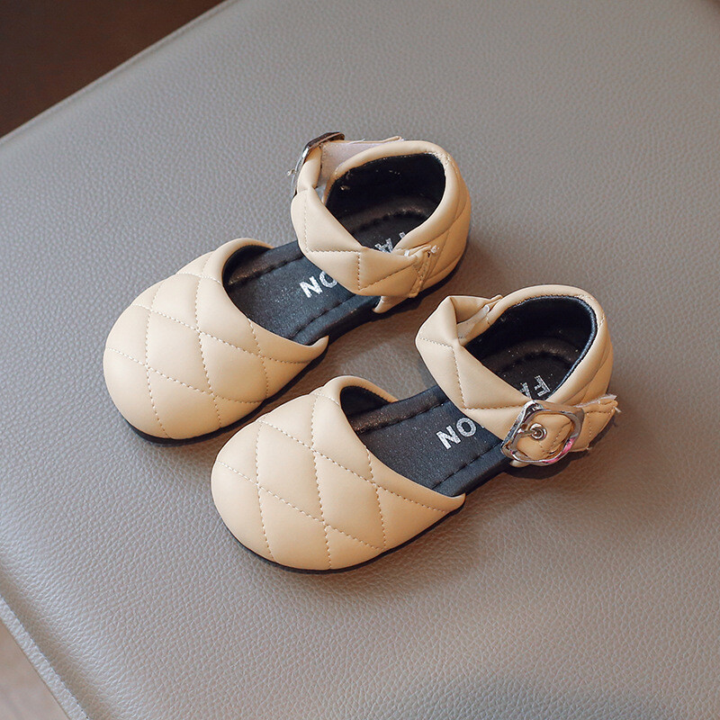 Laste nahast kingad Tüdrukute retro-rombikujuline võre kvaliteetne nahk, pehme tald, libisemisvastane printsessi kingad, suurus 22-36