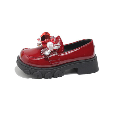 Pearl Water Diamond Pantofi din piele pentru fete, primăvară, toamnă, în aer liber, PU, prințesă, pantofi din piele, mărimea 26-36, sandale de femeie