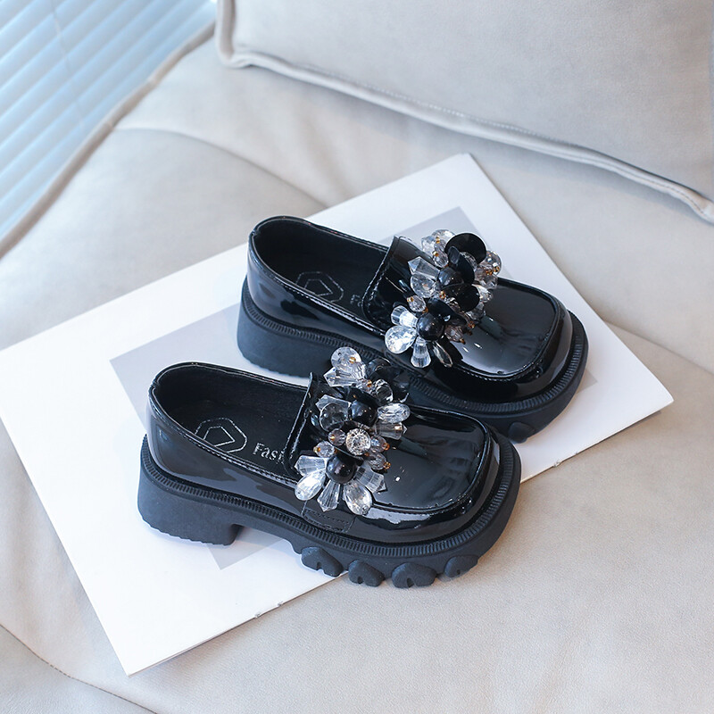 Pearl Water Diamond Pantofi din piele pentru fete, primăvară, toamnă, în aer liber, PU, prințesă, pantofi din piele, mărimea 26-36, sandale de femeie