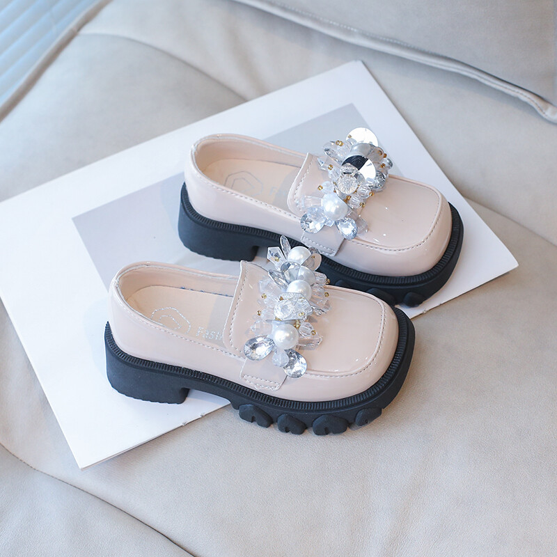 Pearl Water Diamond Pantofi din piele pentru fete, primăvară, toamnă, în aer liber, PU, prințesă, pantofi din piele, mărimea 26-36, sandale de femeie