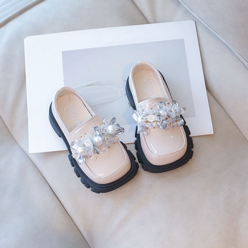 Pearl Water Diamond Pantofi din piele pentru fete, primăvară, toamnă, în aer liber, PU, prințesă, pantofi din piele, mărimea 26-36, sandale de femeie