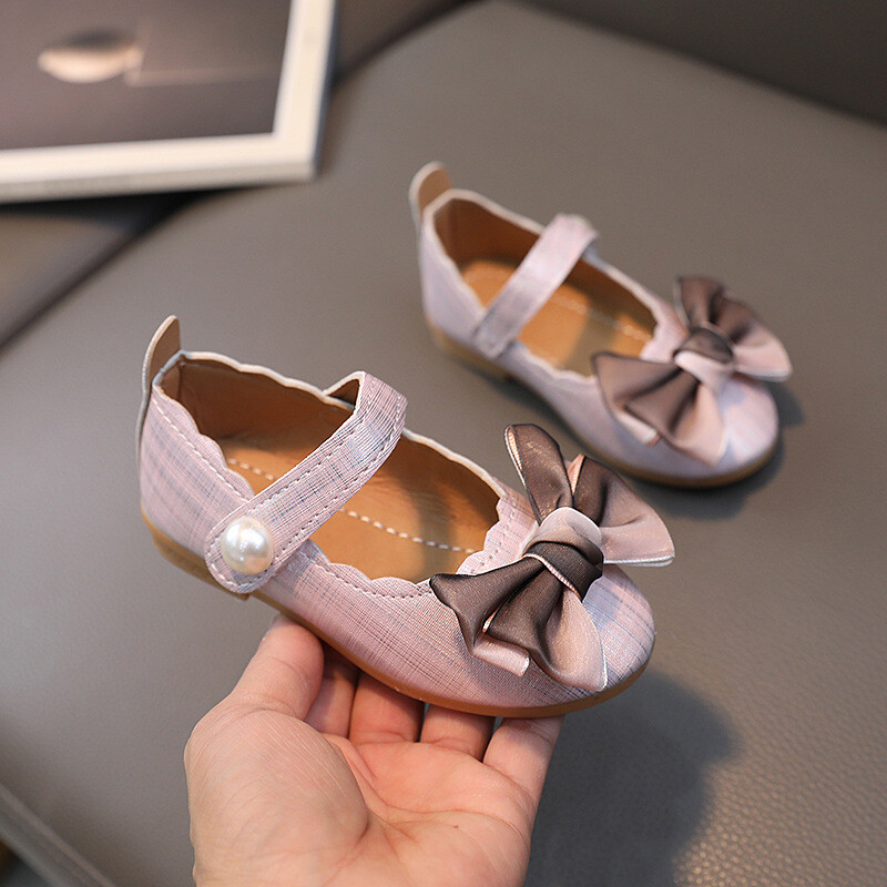 Pantofi pentru fete de toamnă la modă cu bowknot pentru bebeluși pantofi prințesă moale ocazional copii pantofi din piele de mică adâncime pantofi versatili anti-alunecare Mary Janes