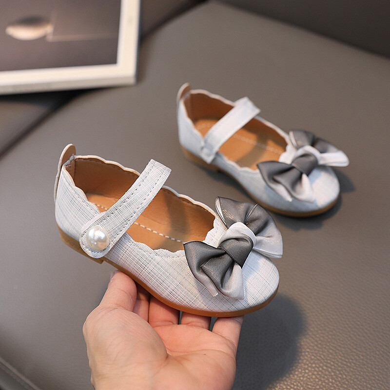 Pantofi pentru fete de toamnă la modă cu bowknot pentru bebeluși pantofi prințesă moale ocazional copii pantofi din piele de mică adâncime pantofi versatili anti-alunecare Mary Janes
